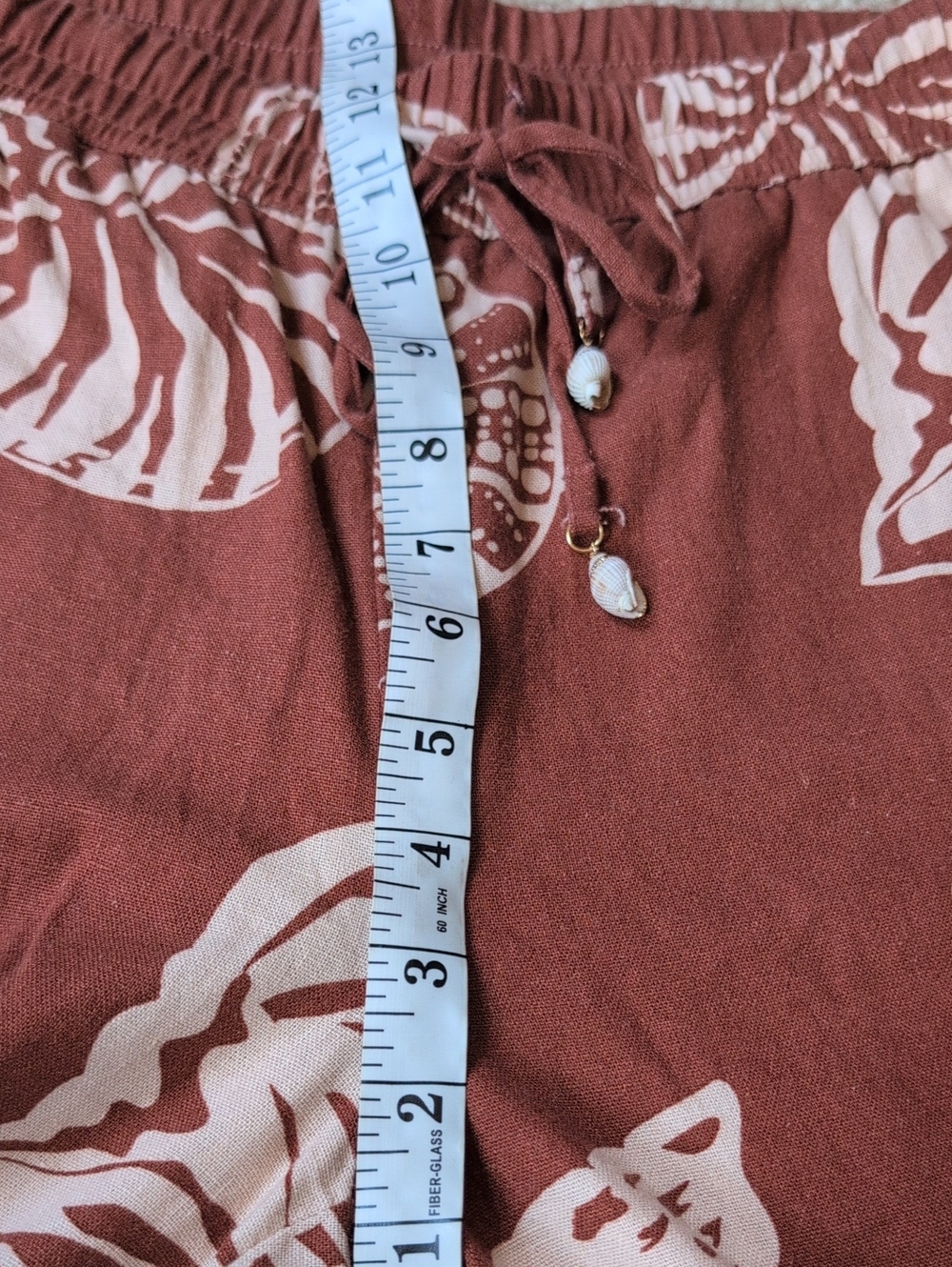 Rachel Zoe Rust and Cream Shell-Print Wide Leg Pants S - Picture 11 of 13
